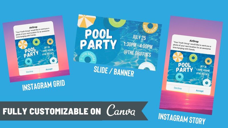 Pool Party Canva Graphics Kit
